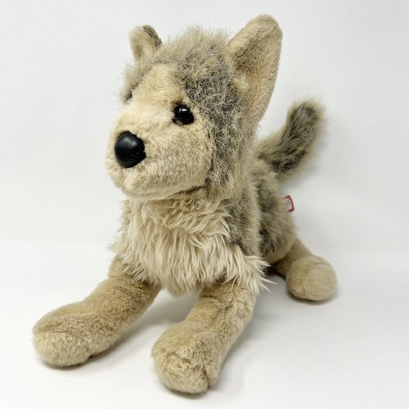 Douglas The Cuddle Toy Plush Wolf Dog Tyson 1836 Brown Brindle Puppy 15" Inches - Picture 1 of 10